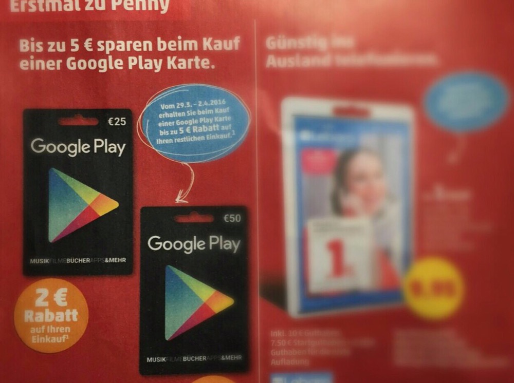 Rabatt auf Google Play Guthaben AndroidFan.de
